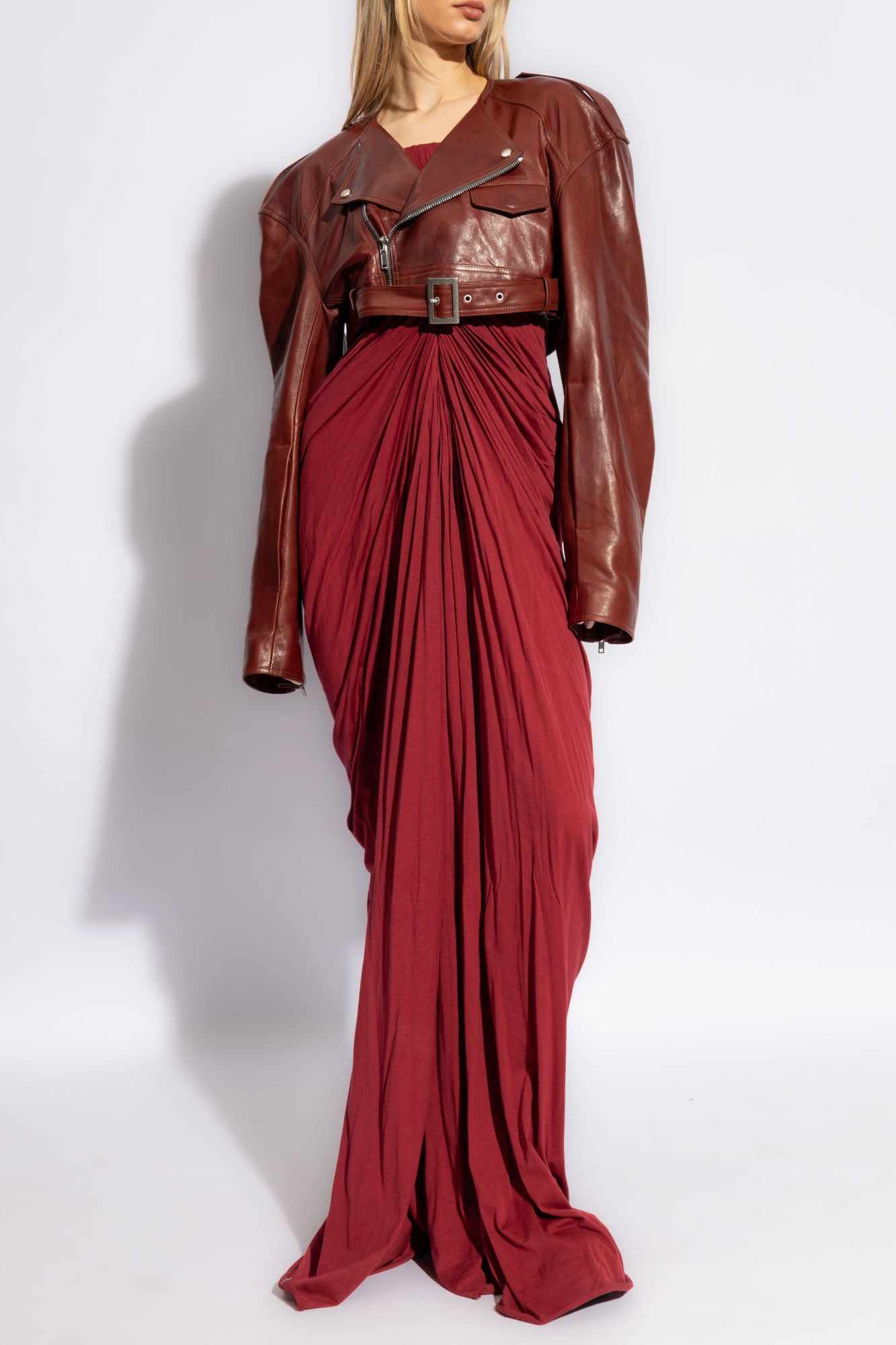 Tiered Cotton Poplin u0026 Lace Maxi Knit dress - Red 'Radiance' Knit dress  Rick Owens - SchaferandweinerShops Zimbabwe